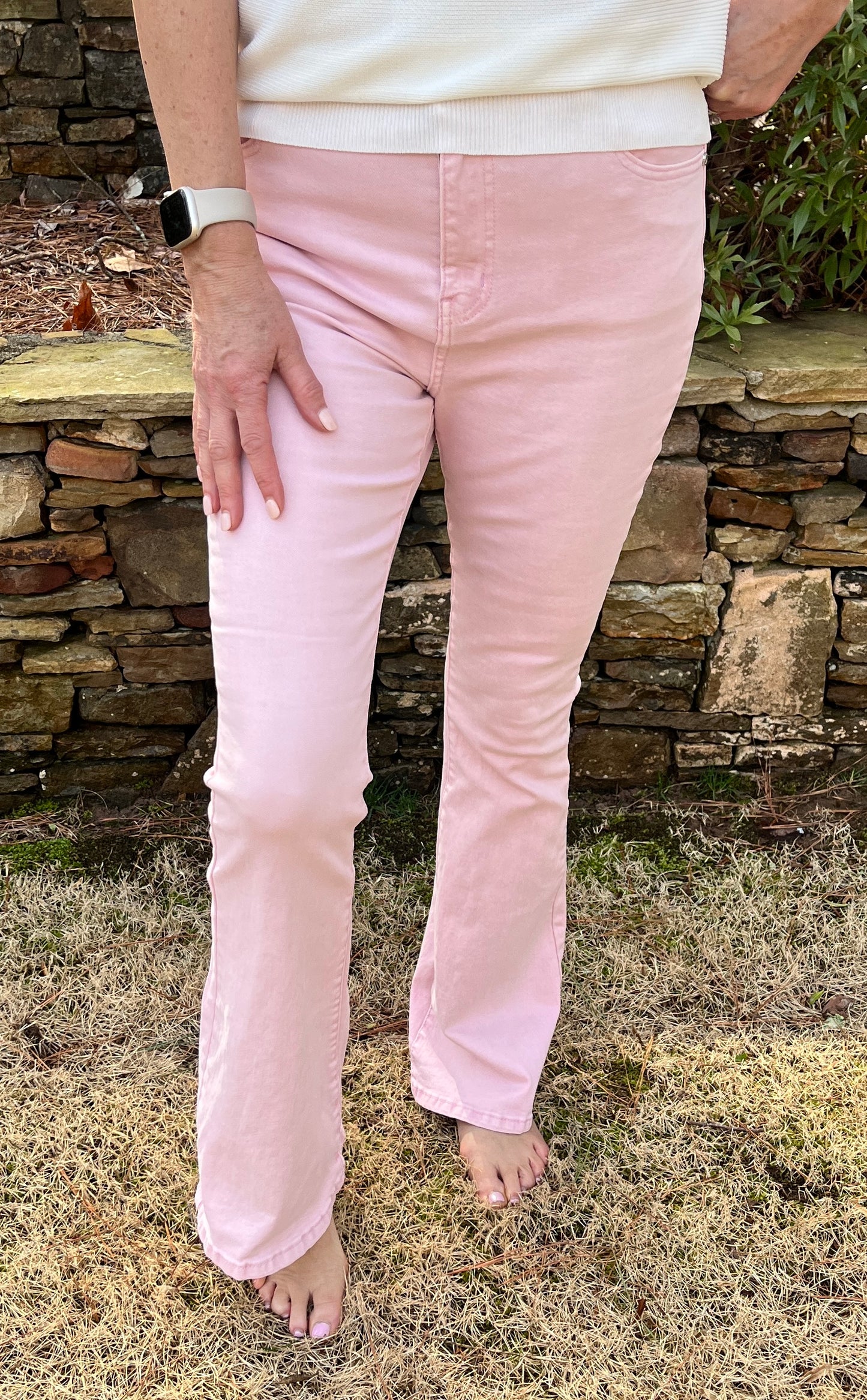 Watercolor PINK Legend flare Jean