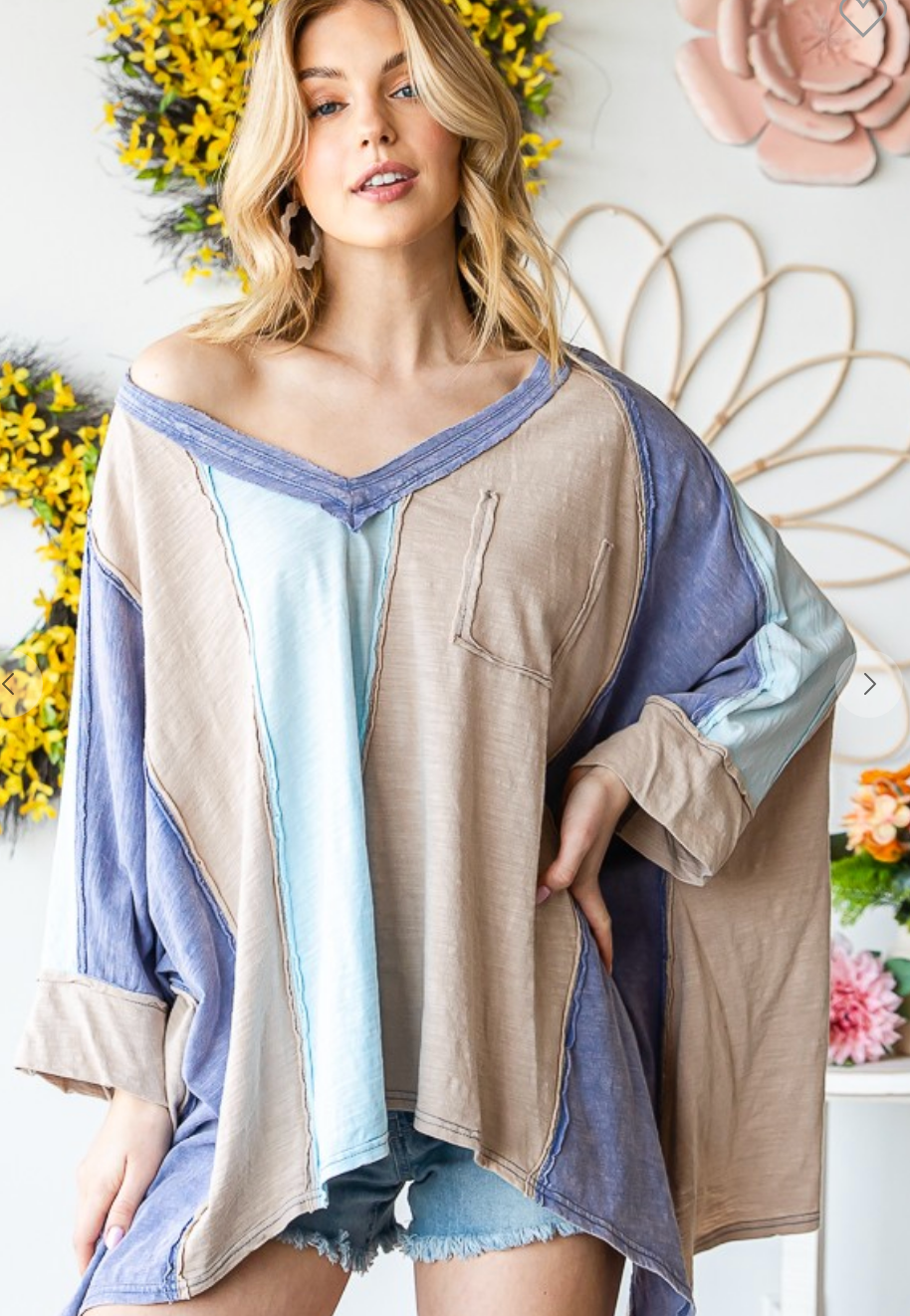 Hali BLUE Color Block Top