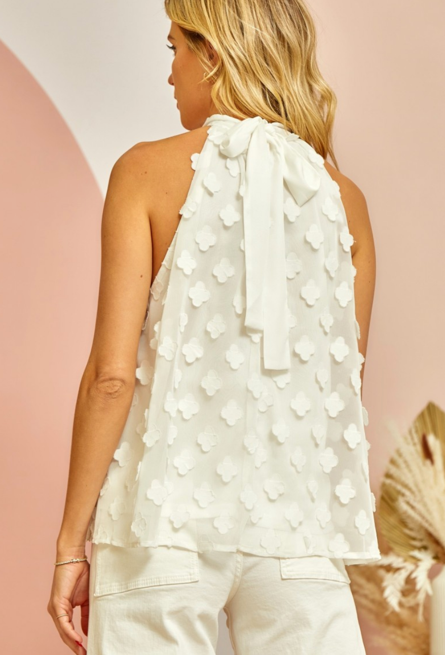 Floral Flutter Halter Top