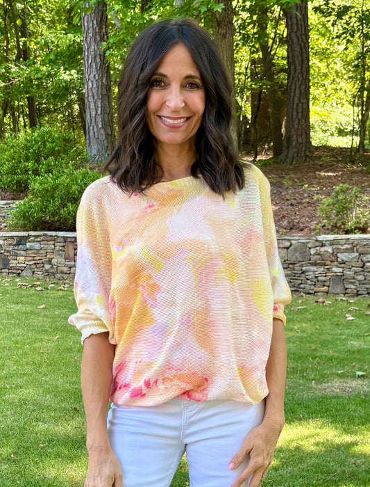 Yellow Marble Pastel Dolman Top