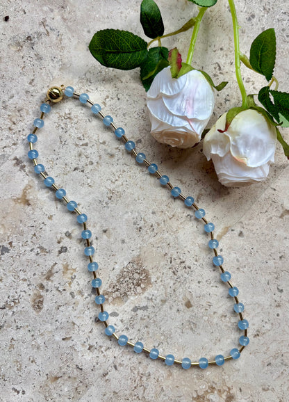 Glass Bead Magnet Short Necklace