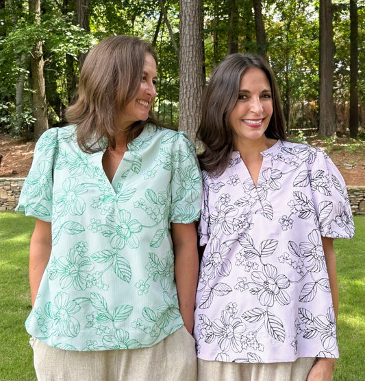 Embroidered Floral Blouse/2 colors
