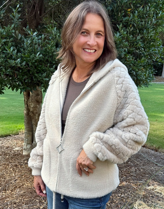 Fleece Knit Zip Hoodie