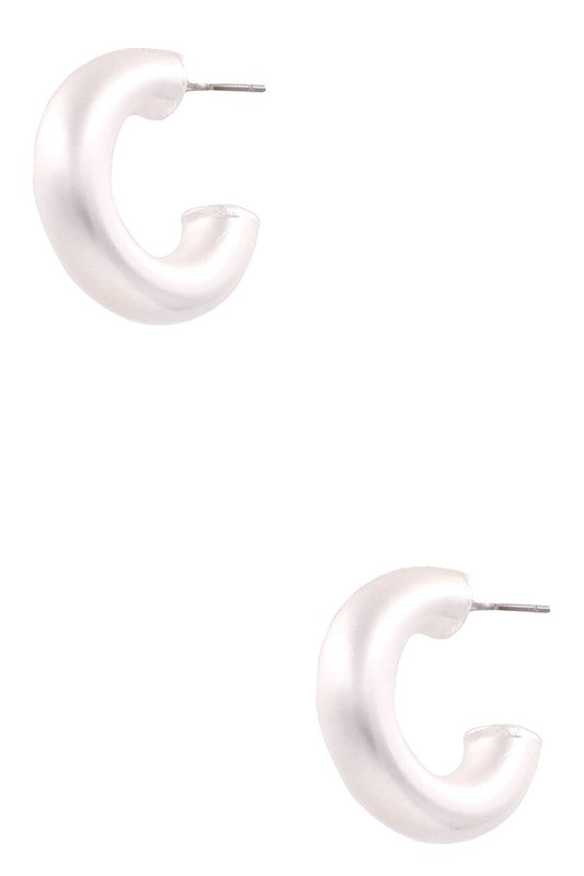 Matte Mini Hoop Earrings / gold silver