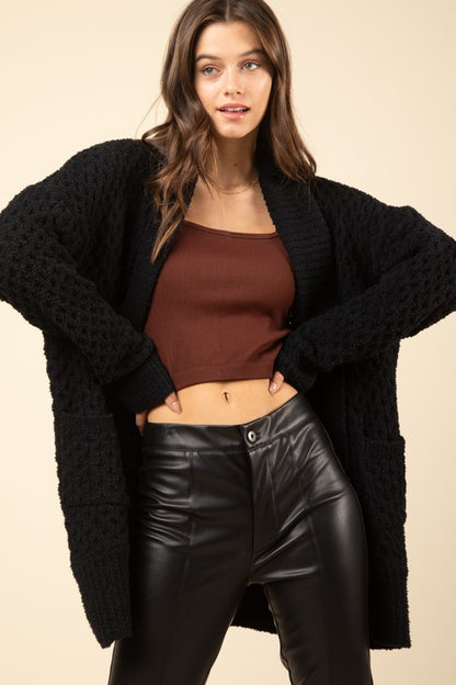 Textured Chenille Sweater Cardigan / 3 colors