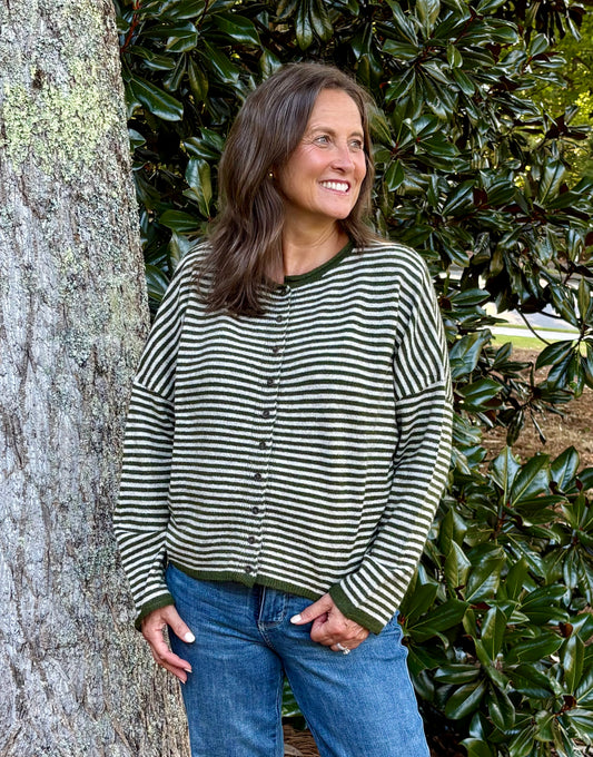 The Classic Stripe Cardigan Sweater / 5 colors