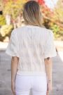 Floral Embroidered elastic knit top