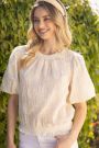 Floral Embroidered elastic knit top