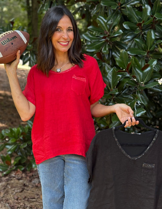 Shine On V Neck Tee-4 colors