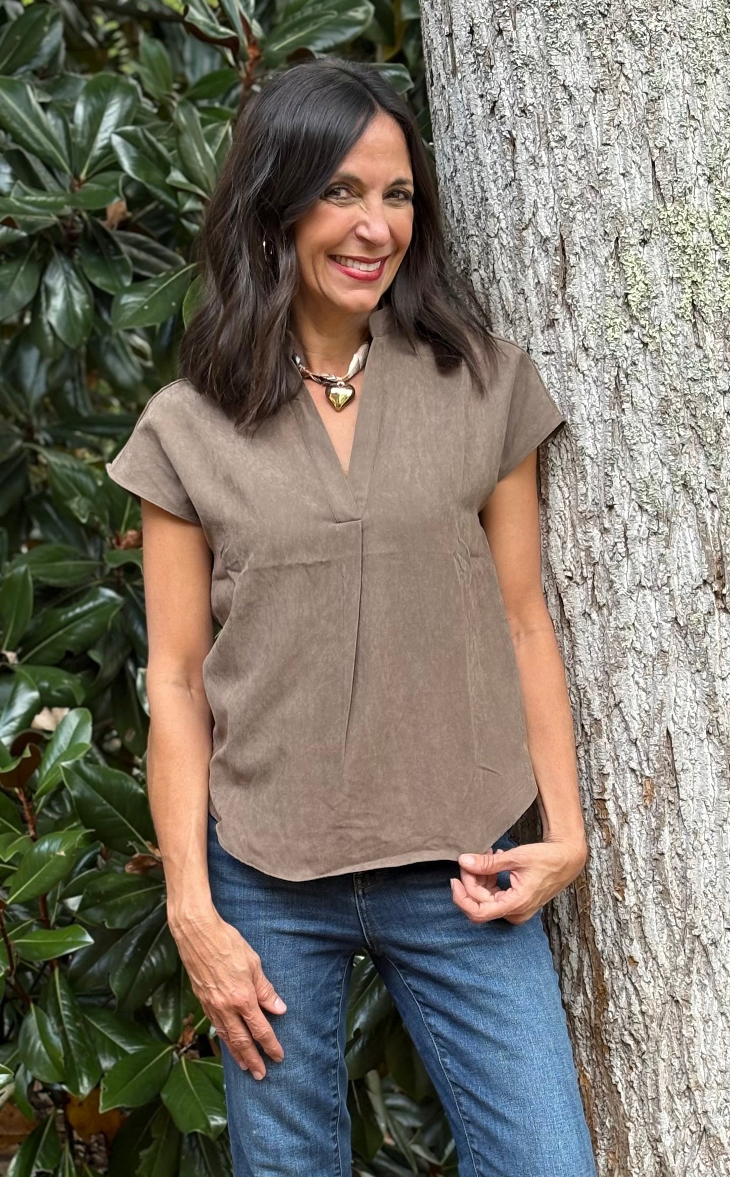 Soft Suede Drop Shoulder Blouse / 3 colors