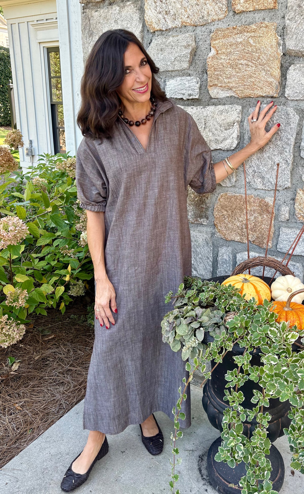 Adrienne Blakely Chestnut Denim Dress