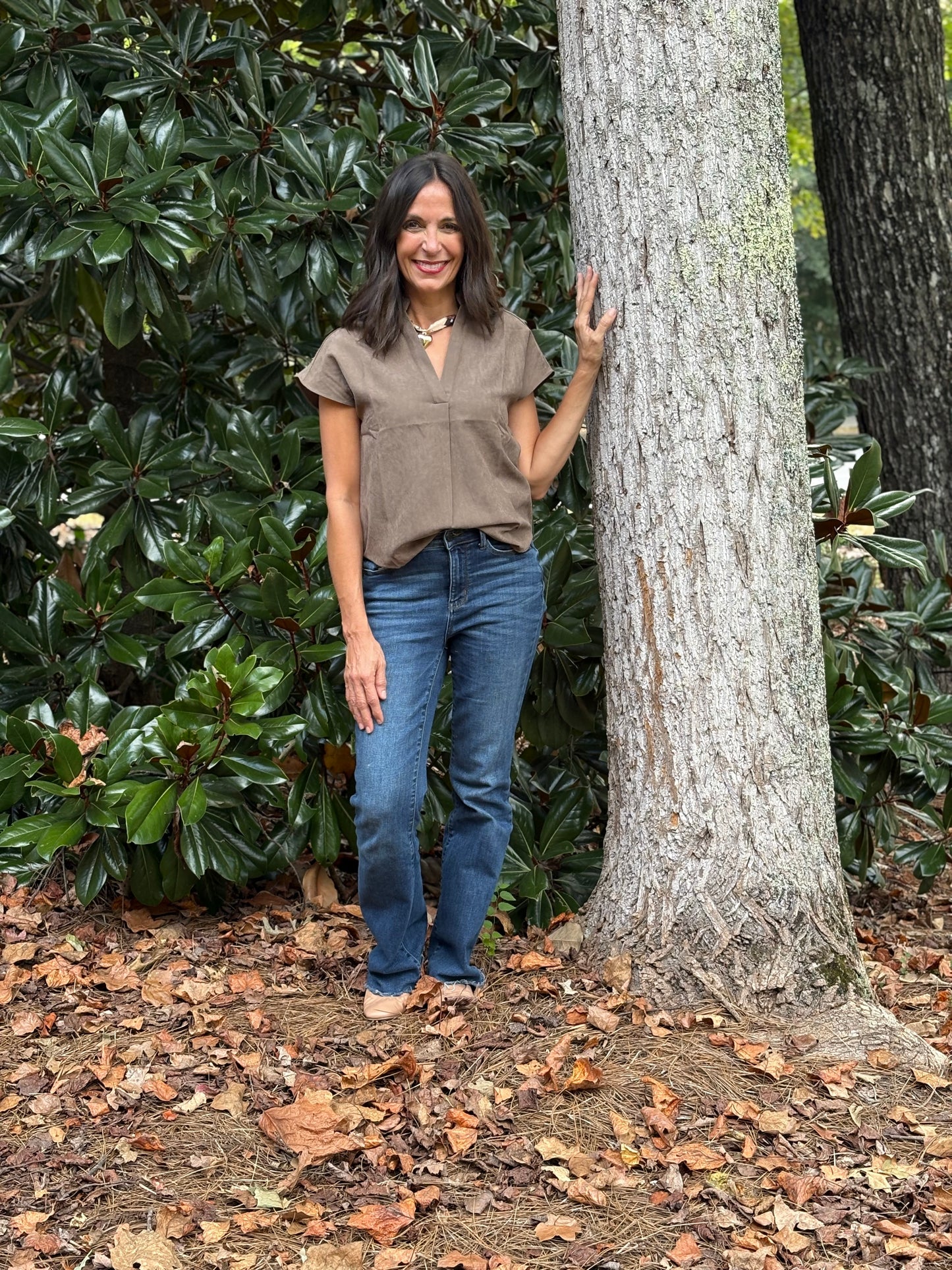Soft Suede Drop Shoulder Blouse / 3 colors