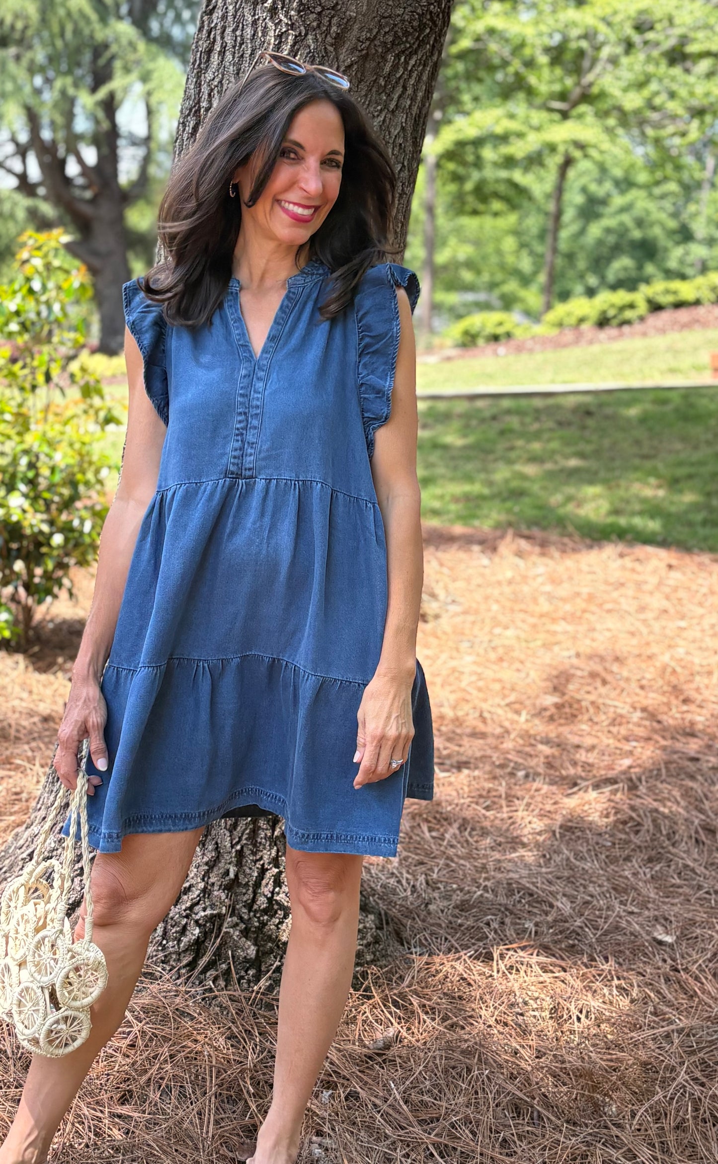 TENCEL Ruffle Tiered Mini Dress