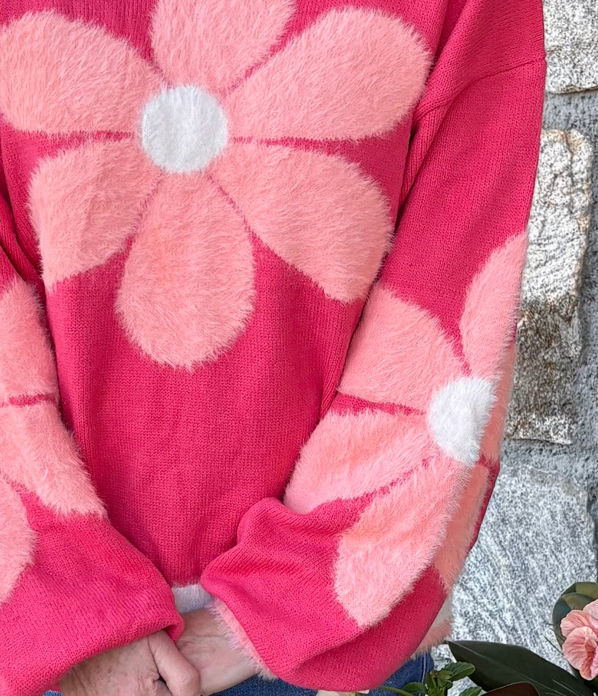 Daisy Pattern Knit Sweater