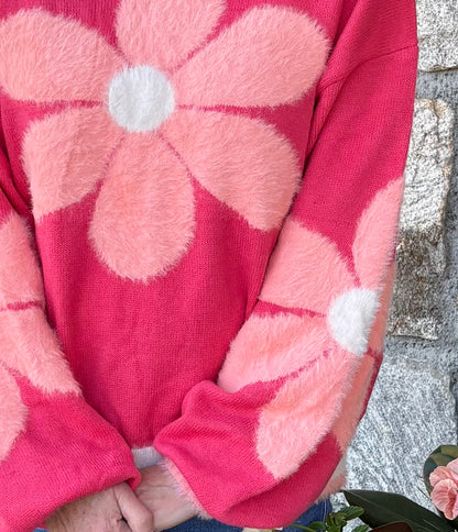 Daisy Pattern Knit Sweater