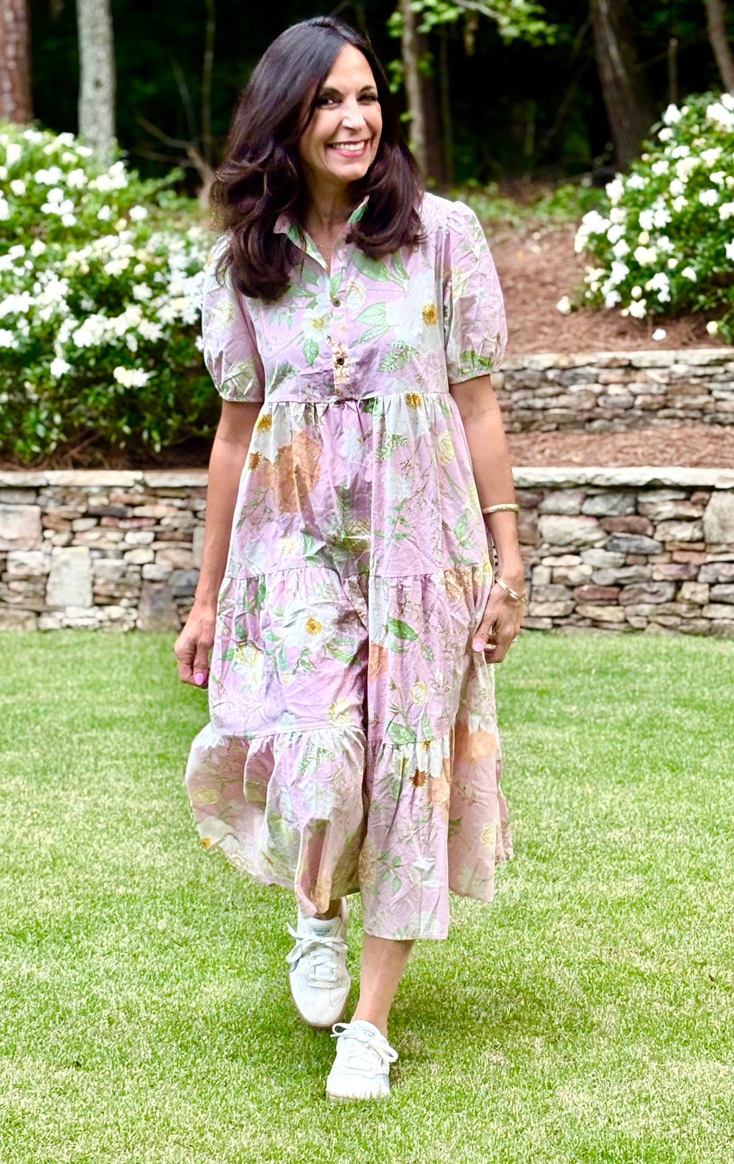 Floral High Waist Tiered Maxi Dress