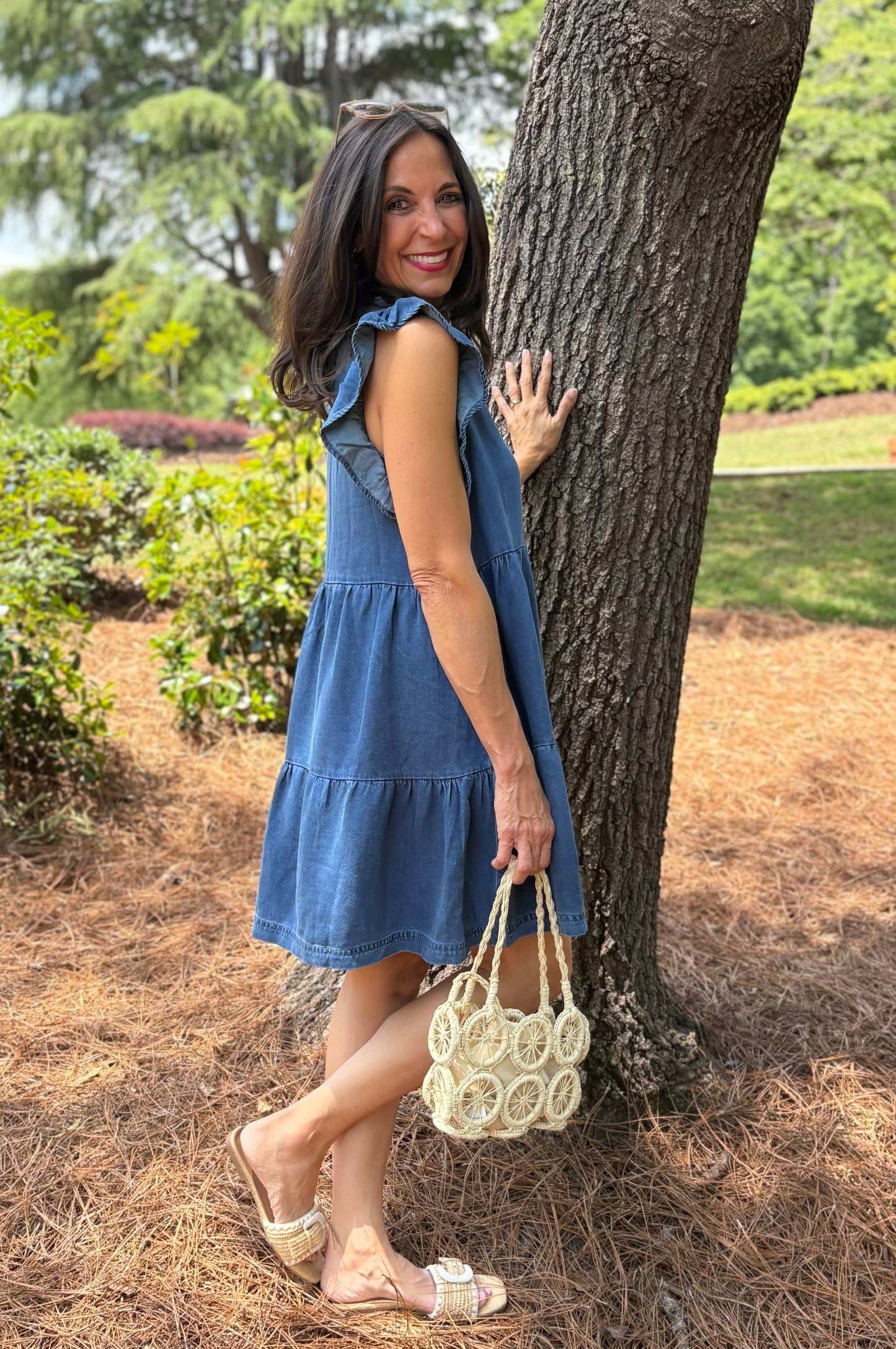 TENCEL Ruffle Tiered Mini Dress