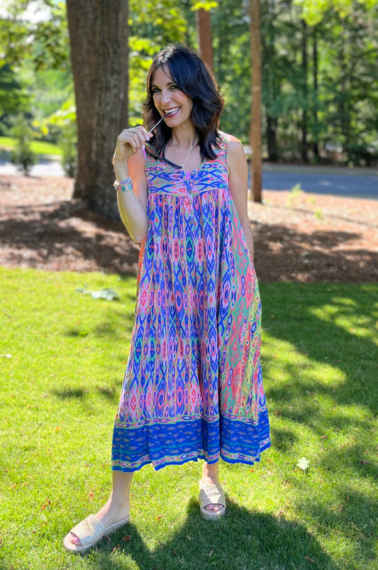 Summer Aztec Print Sleeveless Romper