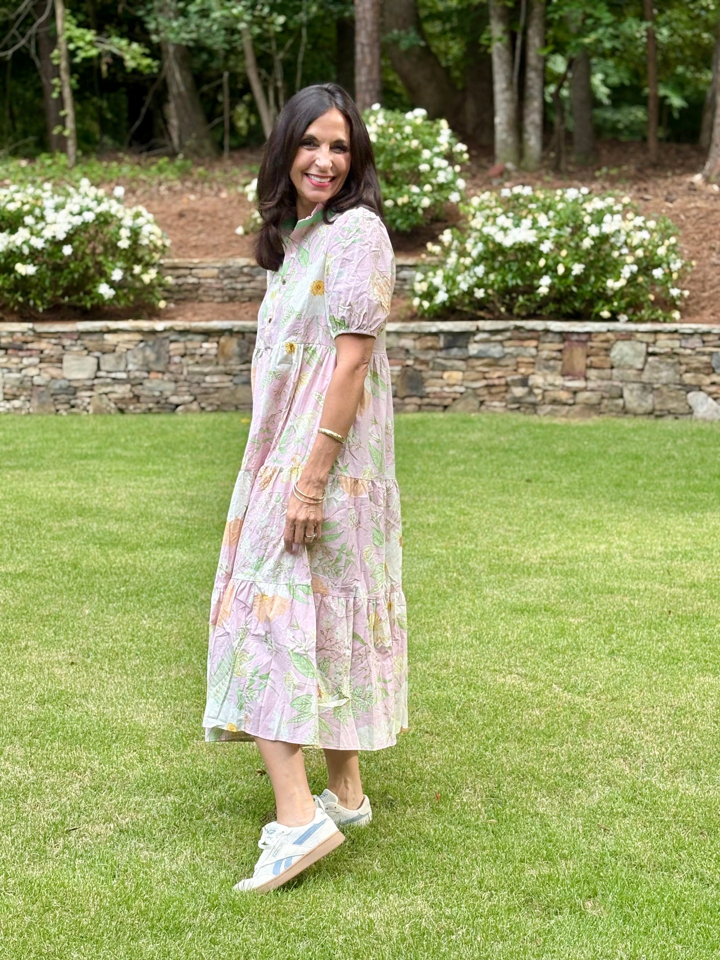 Floral High Waist Tiered Maxi Dress
