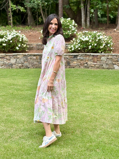 Floral High Waist Tiered Maxi Dress