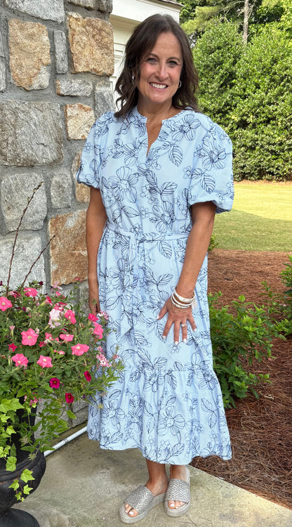 Garden Belted Midi Dress/2 colors