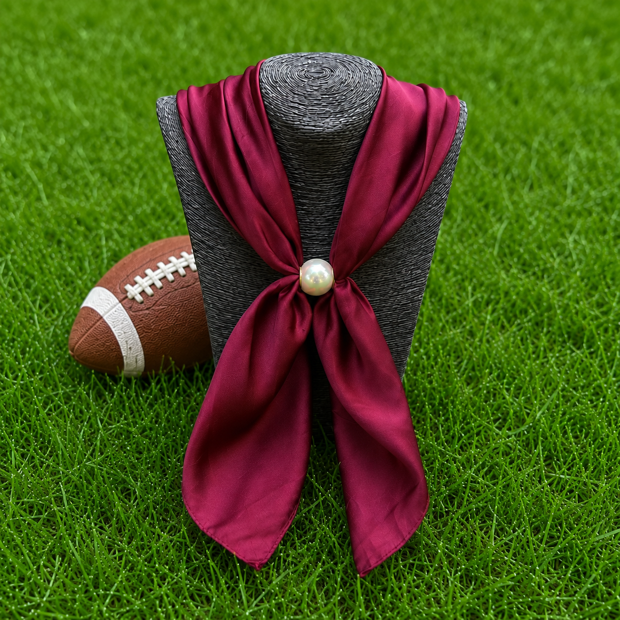 Gameday Scarf necklace with magnetic pearl/ 2 colors