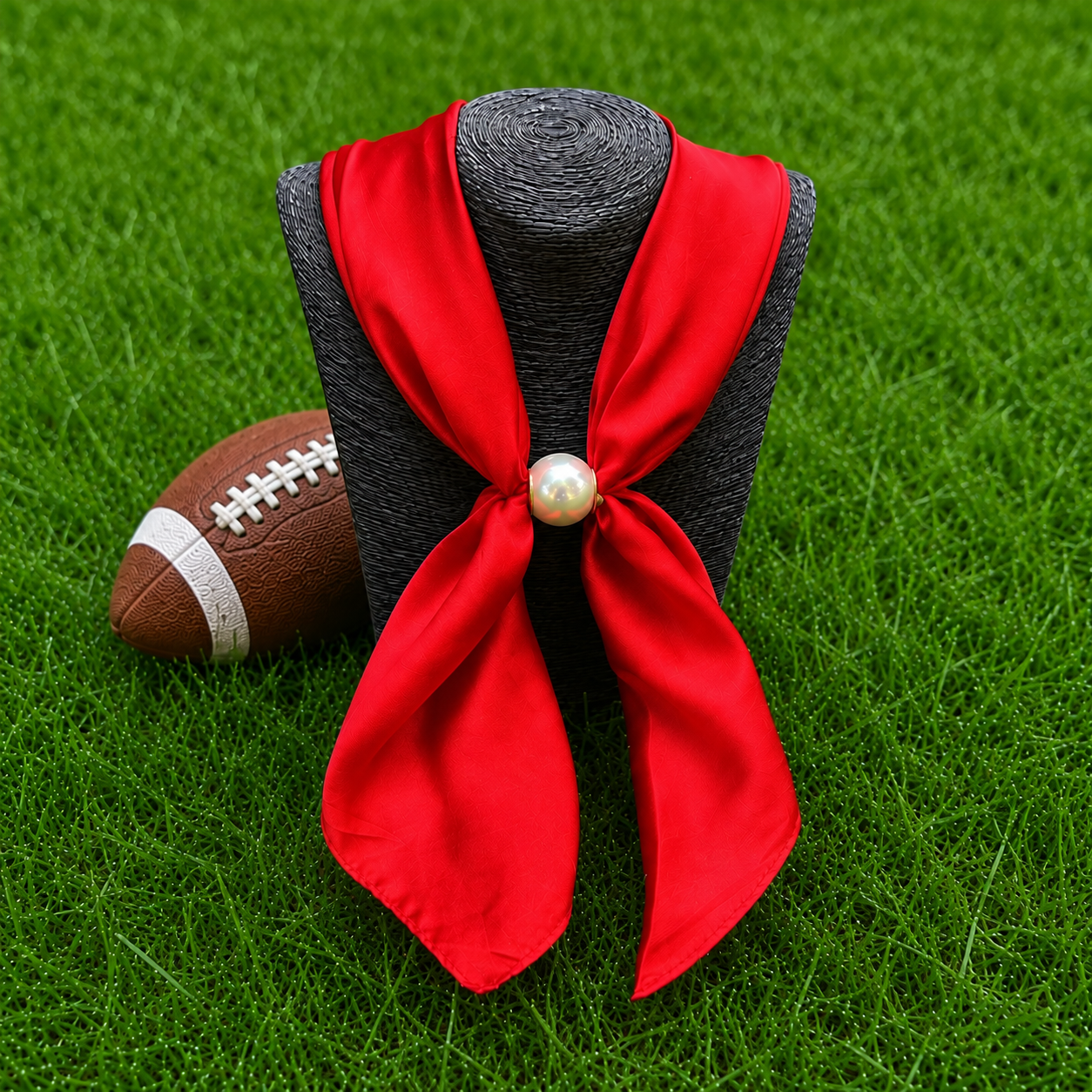 Gameday Scarf necklace with magnetic pearl/ 2 colors