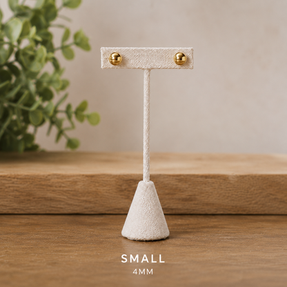 Gold ball earrings-3 sizes