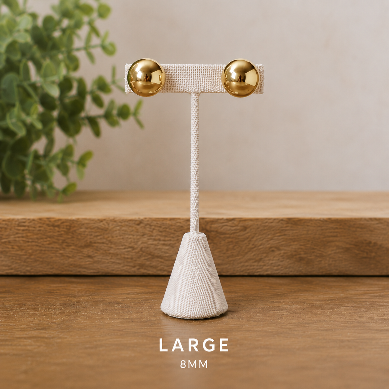 Gold ball earrings-3 sizes