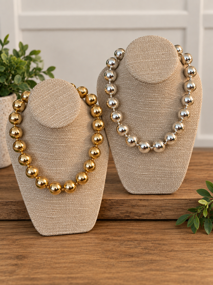 Magnetic Beaded Necklace – Gold or Silver
