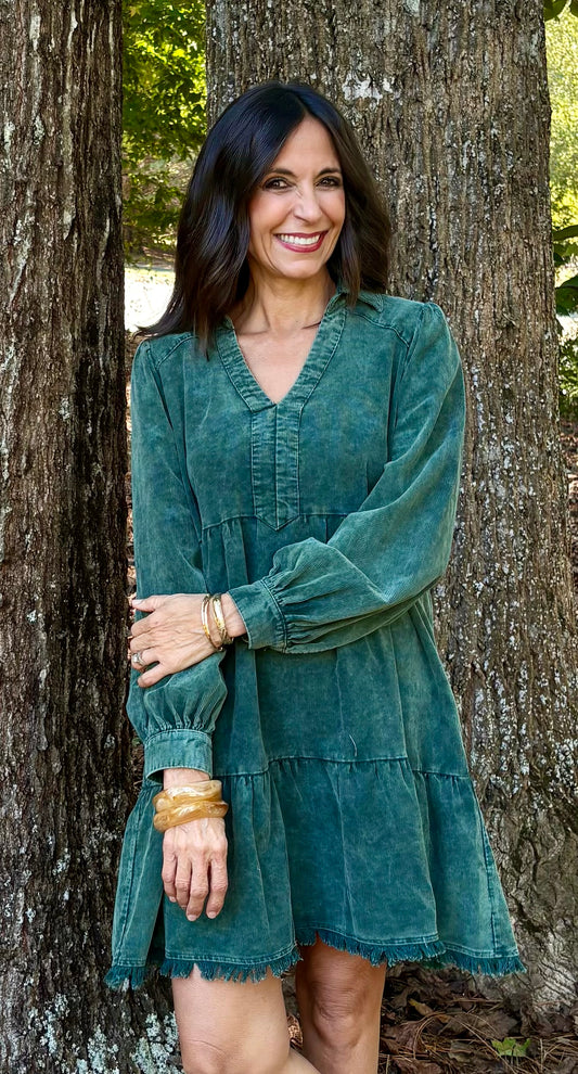 Mineral Wash Corduroy Dress