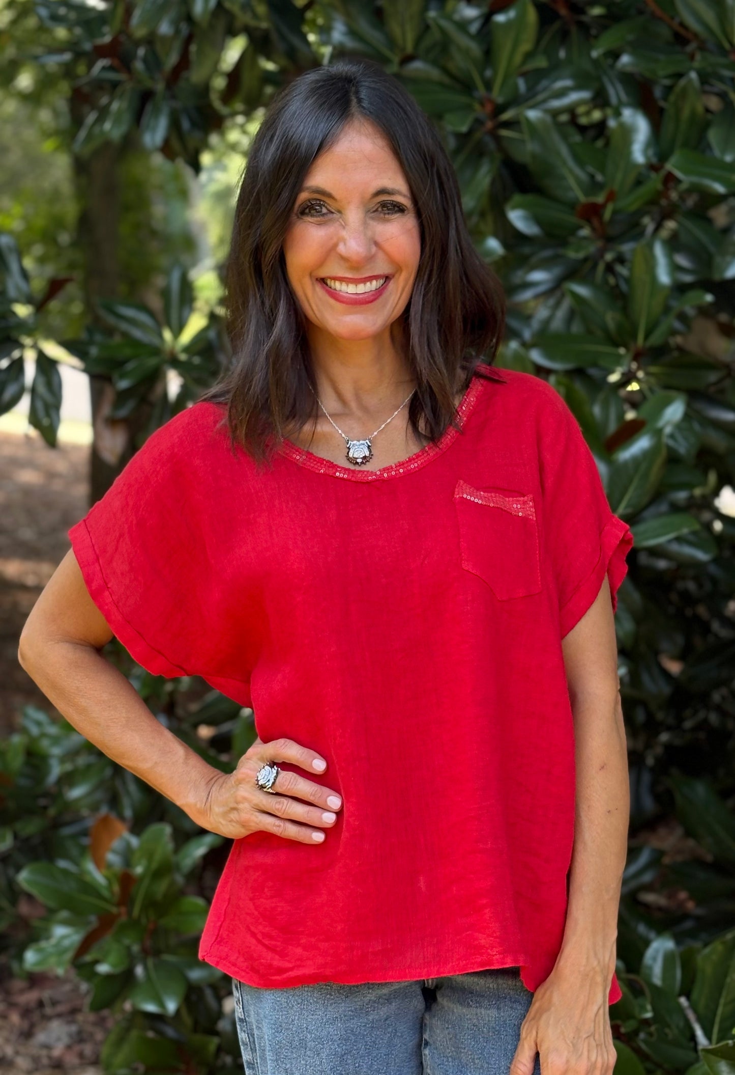 Shine On V Neck Tee-4 colors
