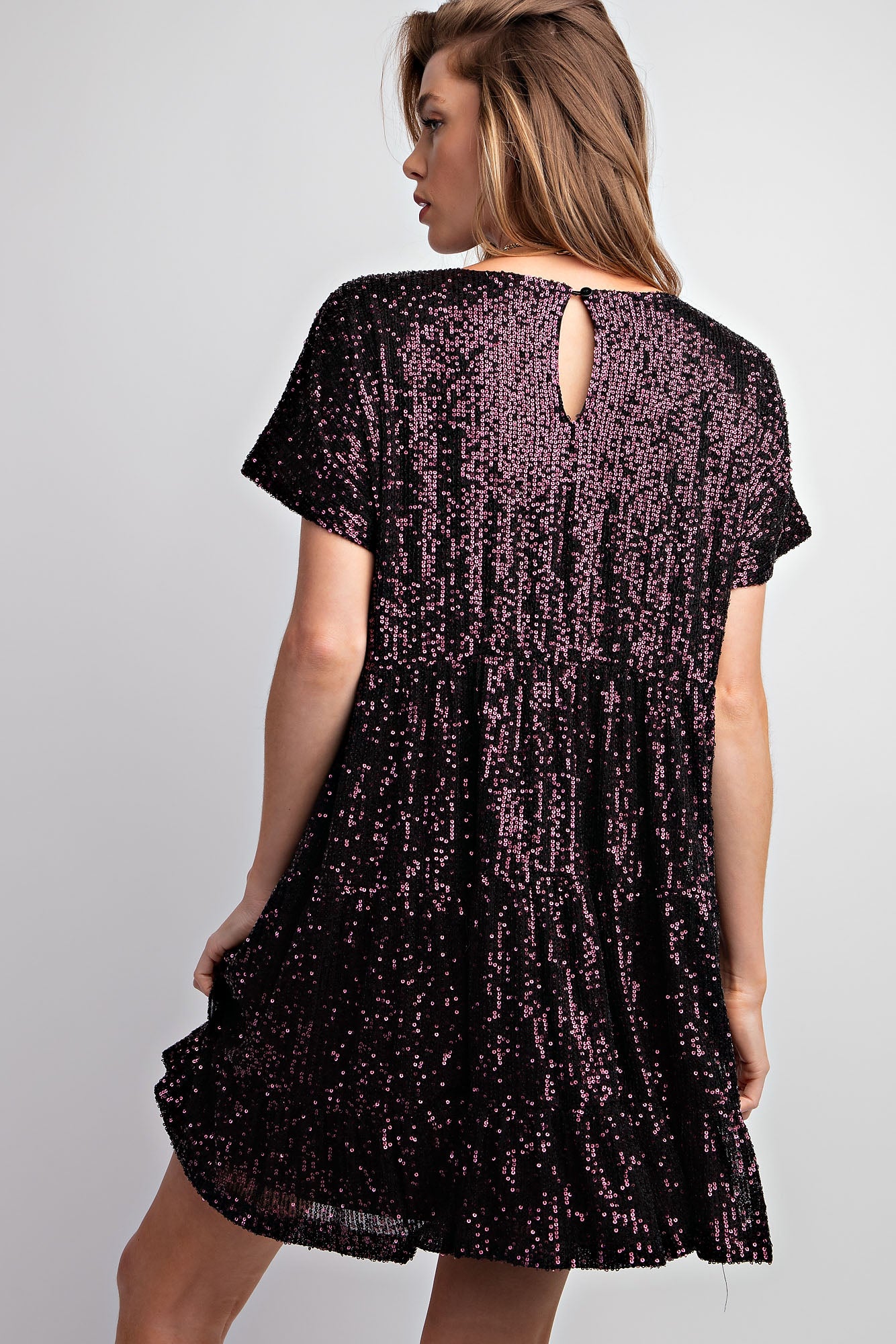 Sequin Tiered Swing Dress