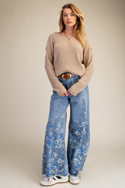 Khaki Rib Knit Sweater