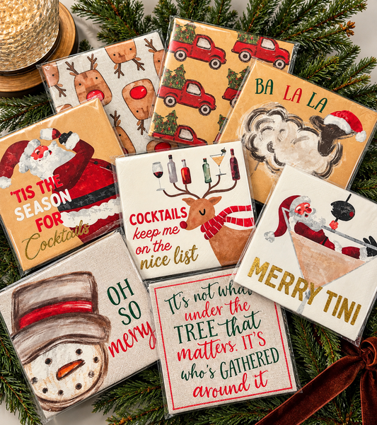 Mud Pie Holiday Beverage Napkins | Set of 12