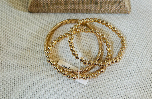 Gold Beaded Bracelet Set