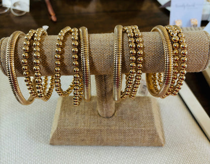 Gold Beaded Bracelet Set