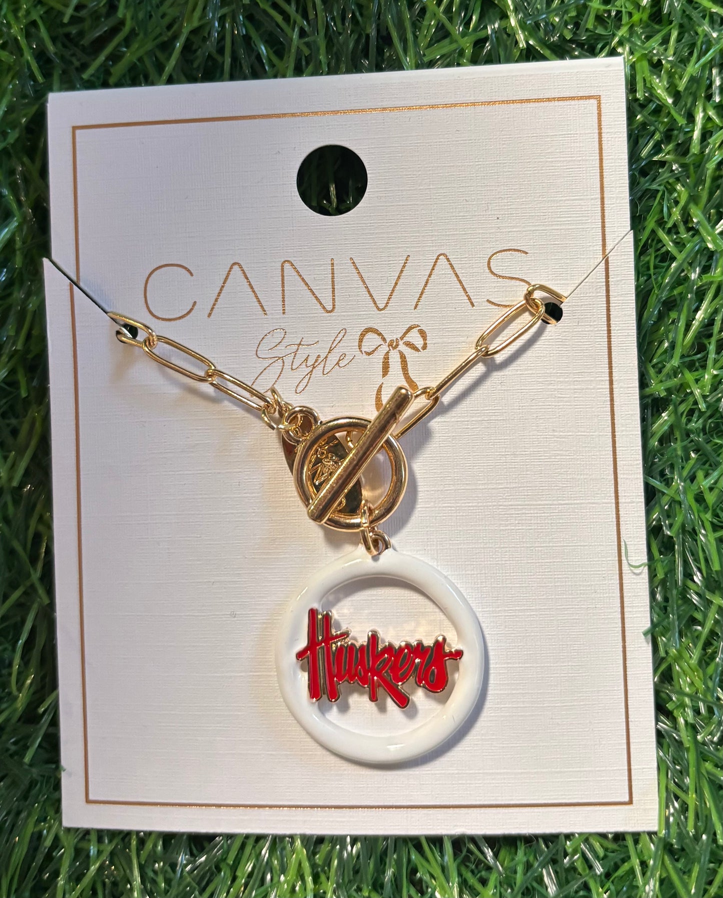 Collegiate Logo Enamel T Bar Necklace