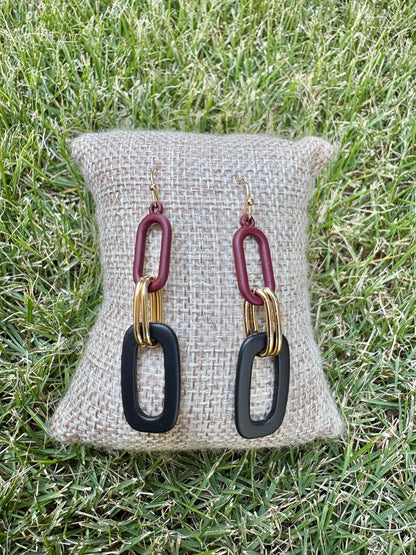 Double Oval Drop Team earrings