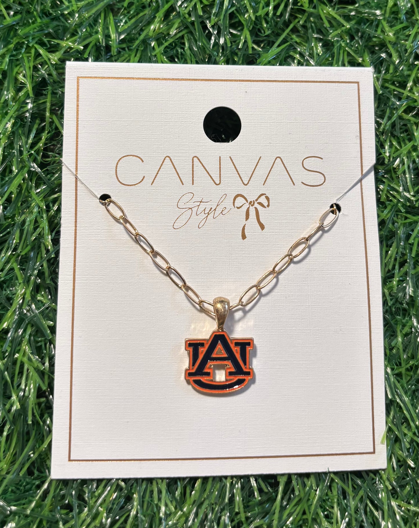 Collegiate Logo Enamel T Bar Necklace