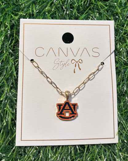 Collegiate Logo Enamel T Bar Necklace