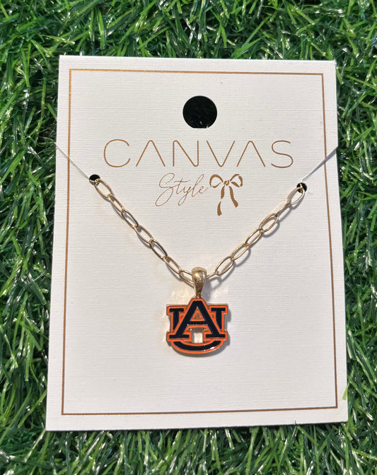 Collegiate Logo Enamel T Bar Necklace