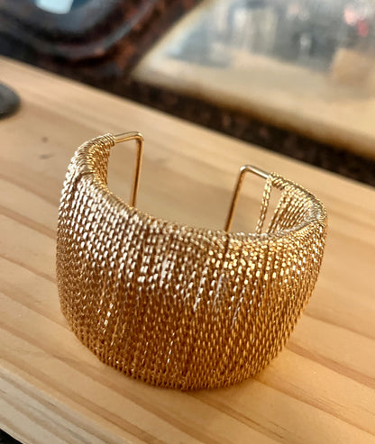 Mesh Gold Cuff Bracelet