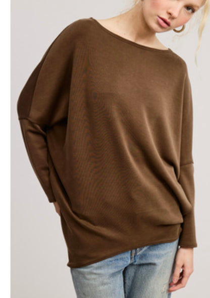 Scuba Boatneck LONG Sleeve Dolman top / 7 colors