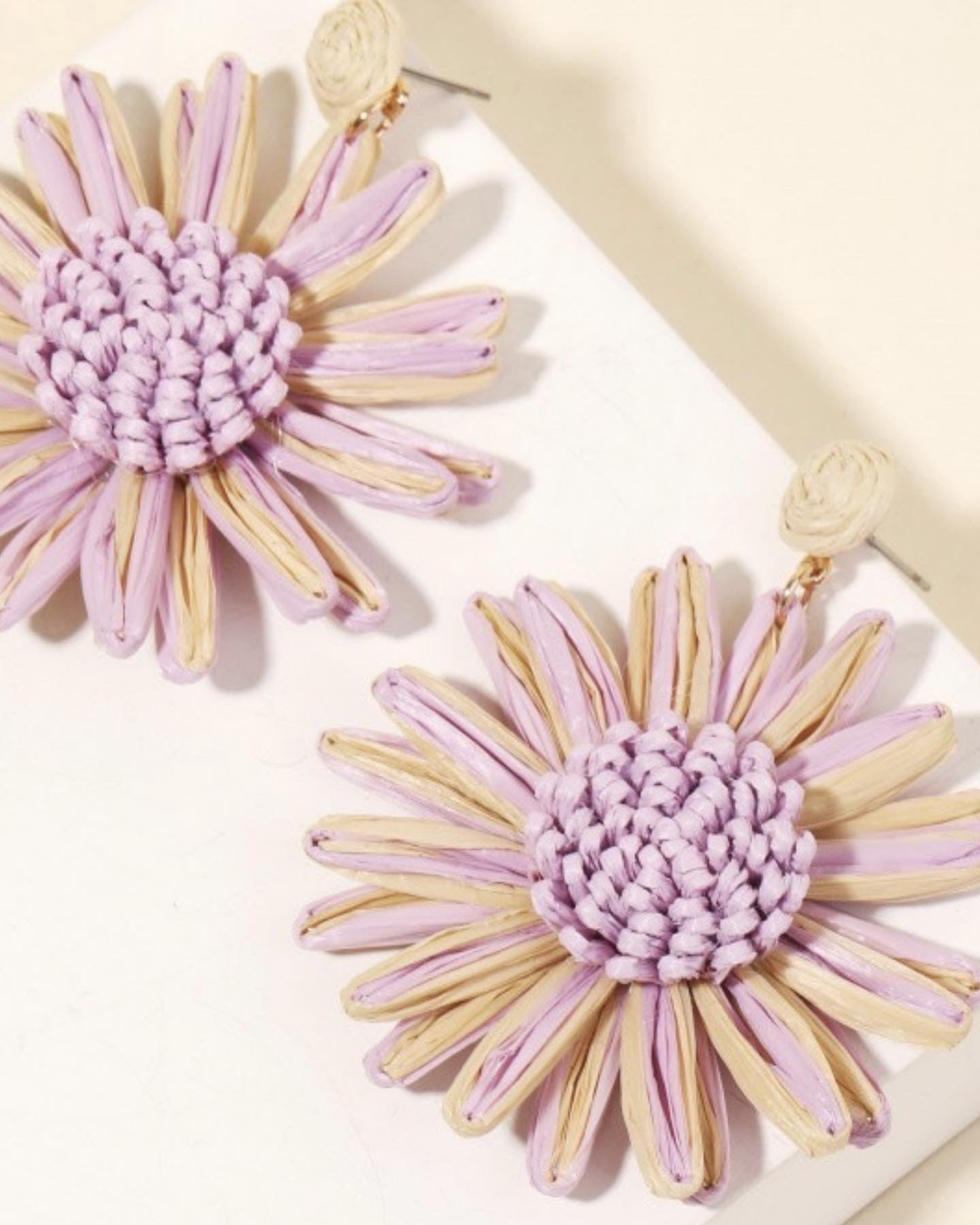 Rafia Flower Earrings-5 colors