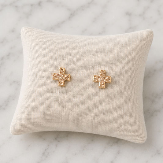 MIni Gold Cross Stud Earrings