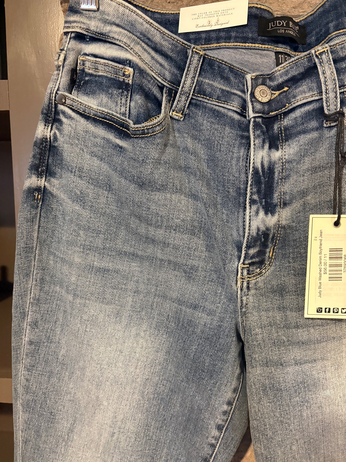 Judy Blue Washed Denim Boyfriend Jean
