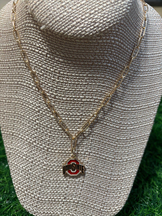 Gold Collegiate Logo Necklace