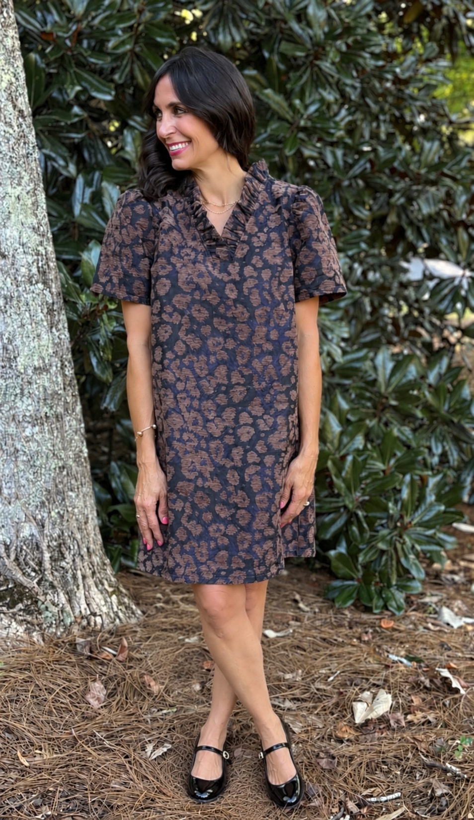 Leopard Jacquard Mini Dress