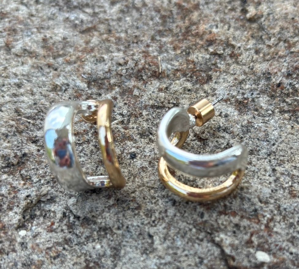 Water Resistant Huggie Hoop earrings / 3 colors